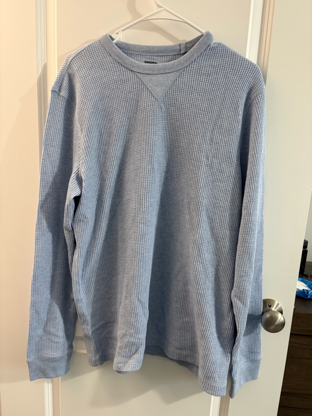 Sonoma Light Blue Long Sleeve Waffle Thermal Shirt